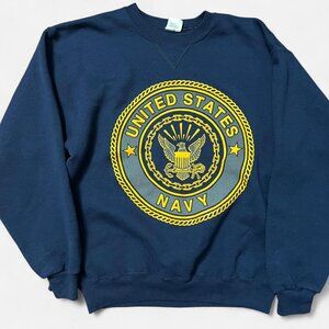 Vintage Soffe US Navy Sweater Adult Medium Blue Sweatshirt Pullover USA Military